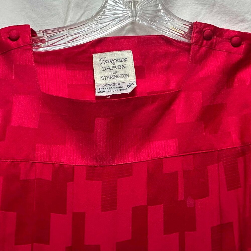 Red 100% silk dress